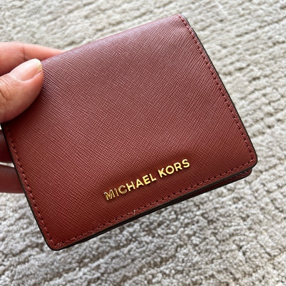 Michael Kors Red Bi-Fold Snap Wallet - Picture 13 of 13